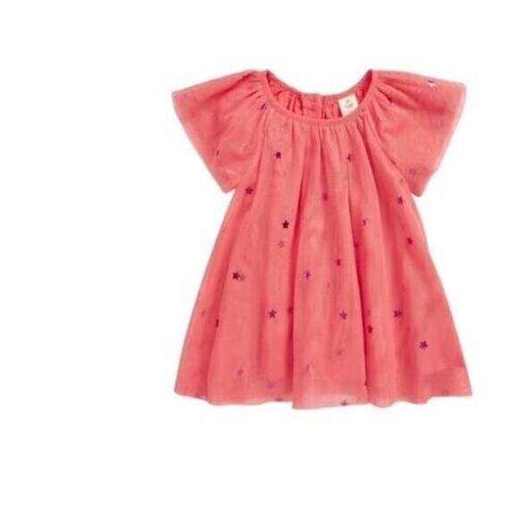 Tucker + Tate Girls Sparkle Tulle Dress In Pink Strawberry Sparkle Star 12Mths - Picture 1 of 3